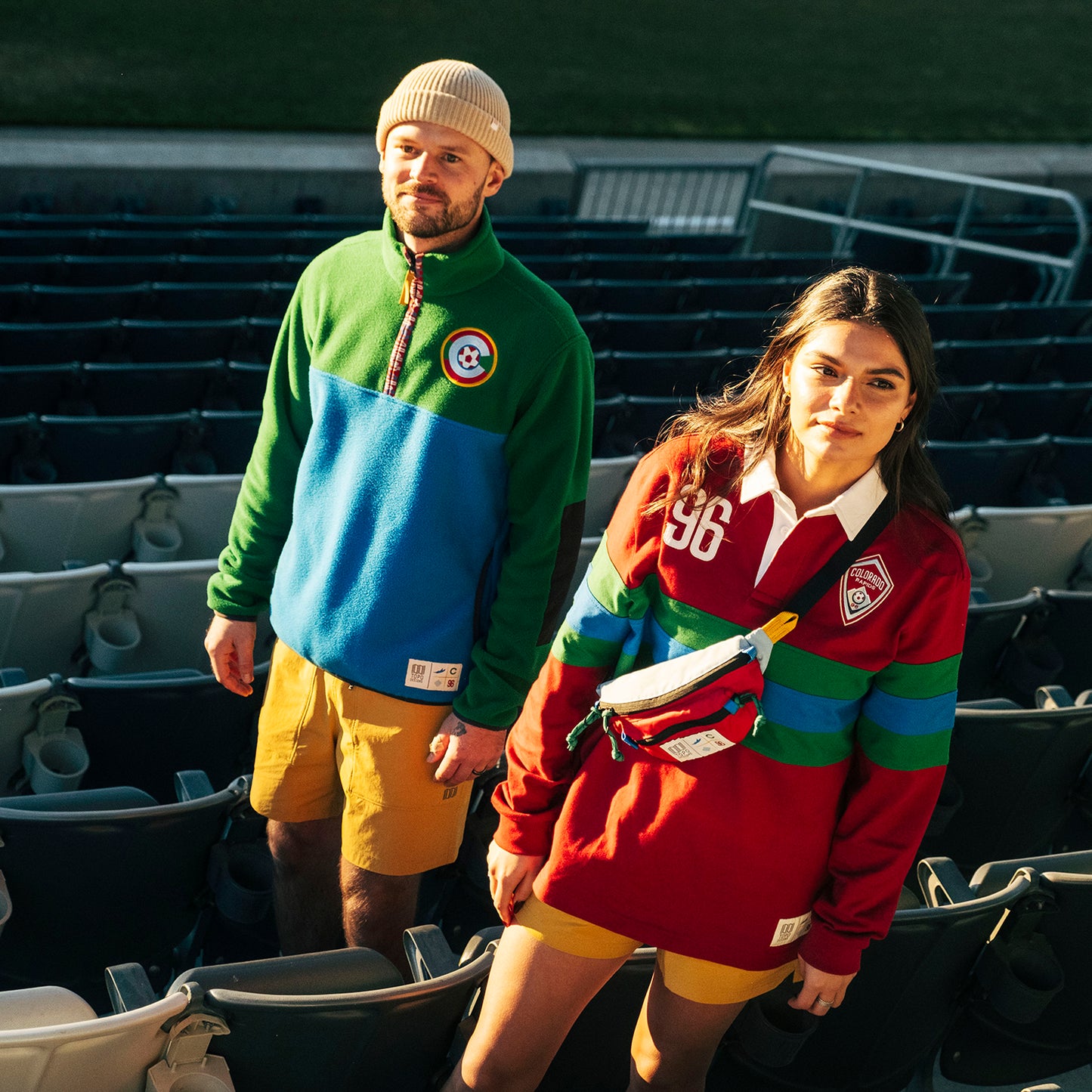 General lifestyle shot of Topo Designs x Colorado Rapids Mountain Rugby Shirt