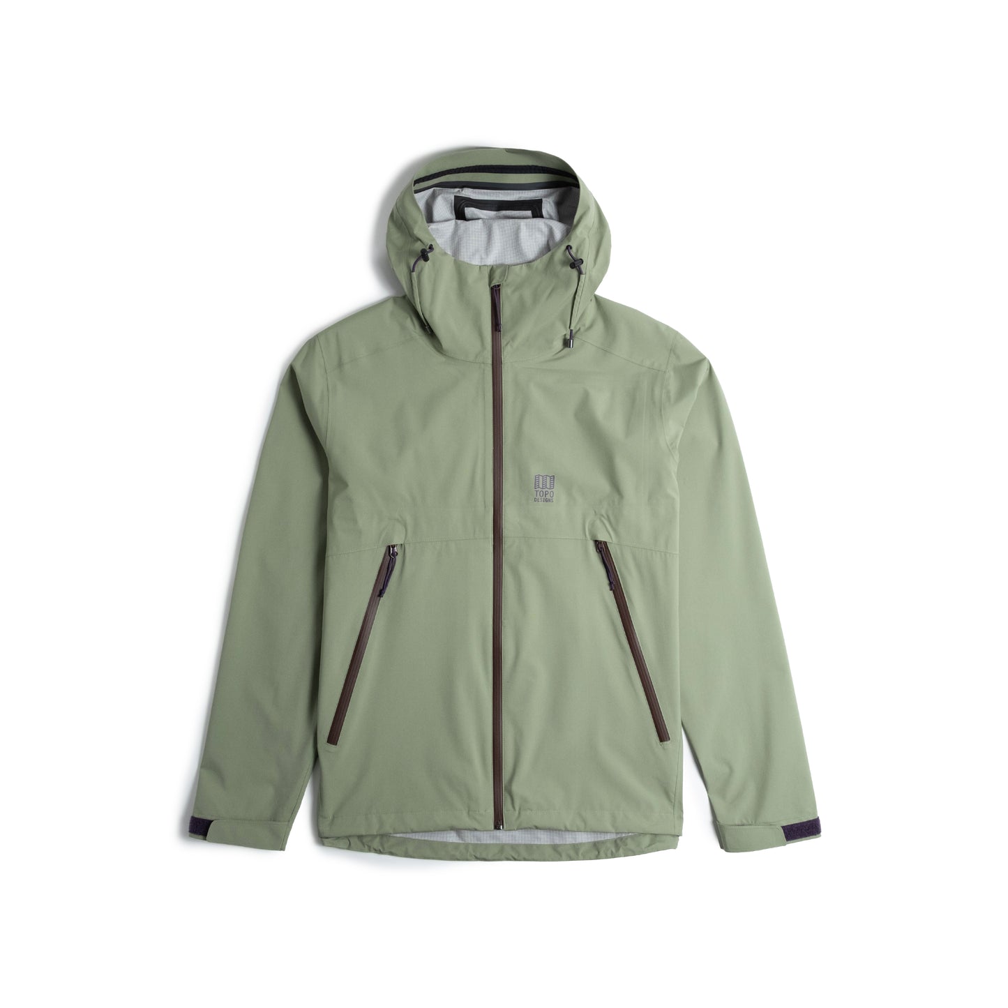 Front View of Topo Designs Global Jacket - Men's in "Oil Green"