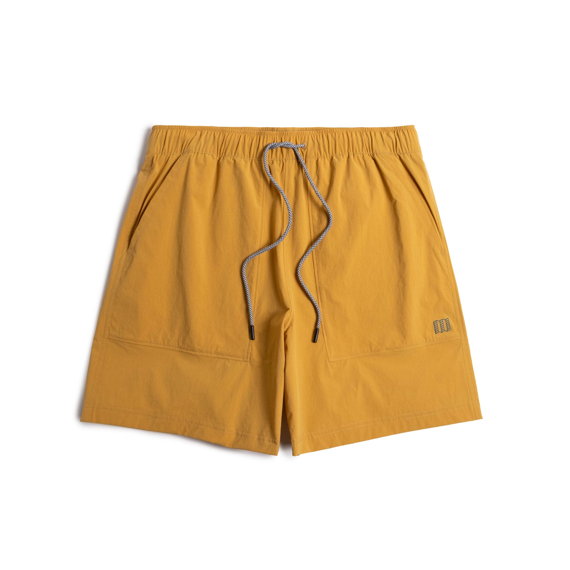 Front view of Topo Designs Men's Mesa Shorts in "Goldenrod"