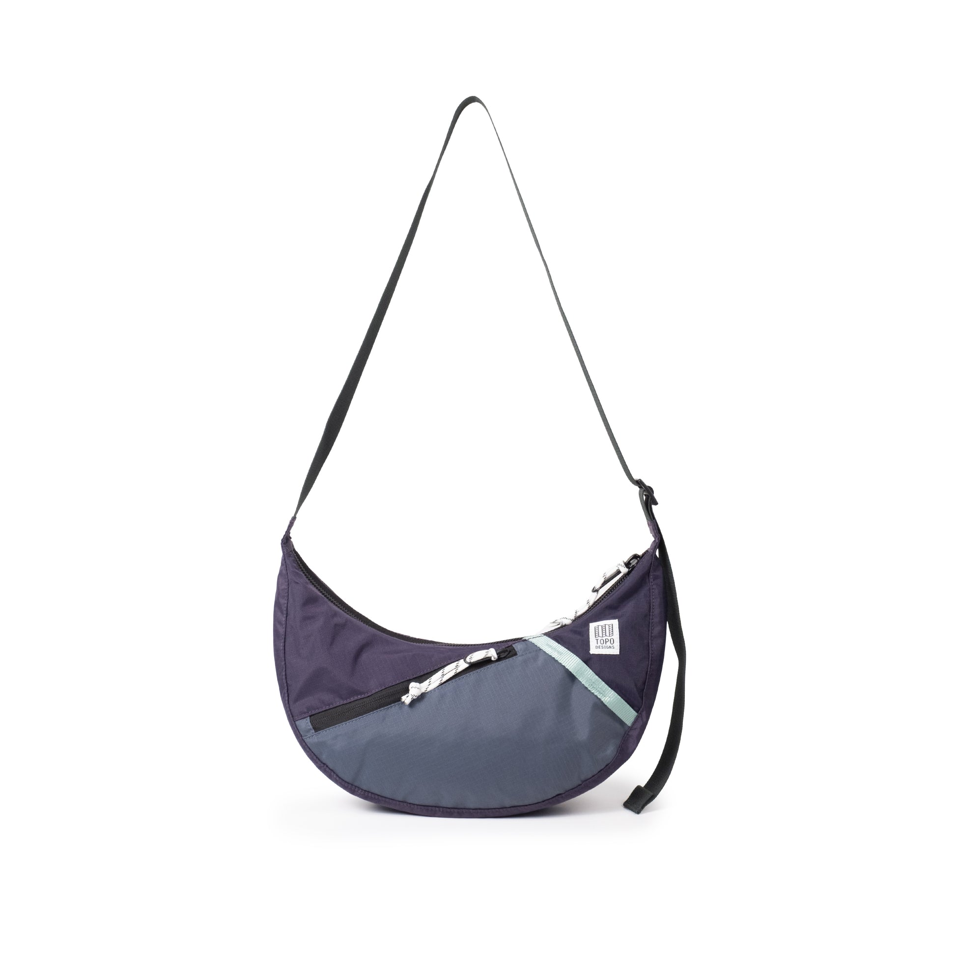 Front View of Topo Designs Moonlight Crossbody Bag in "Nightshade / Slate"