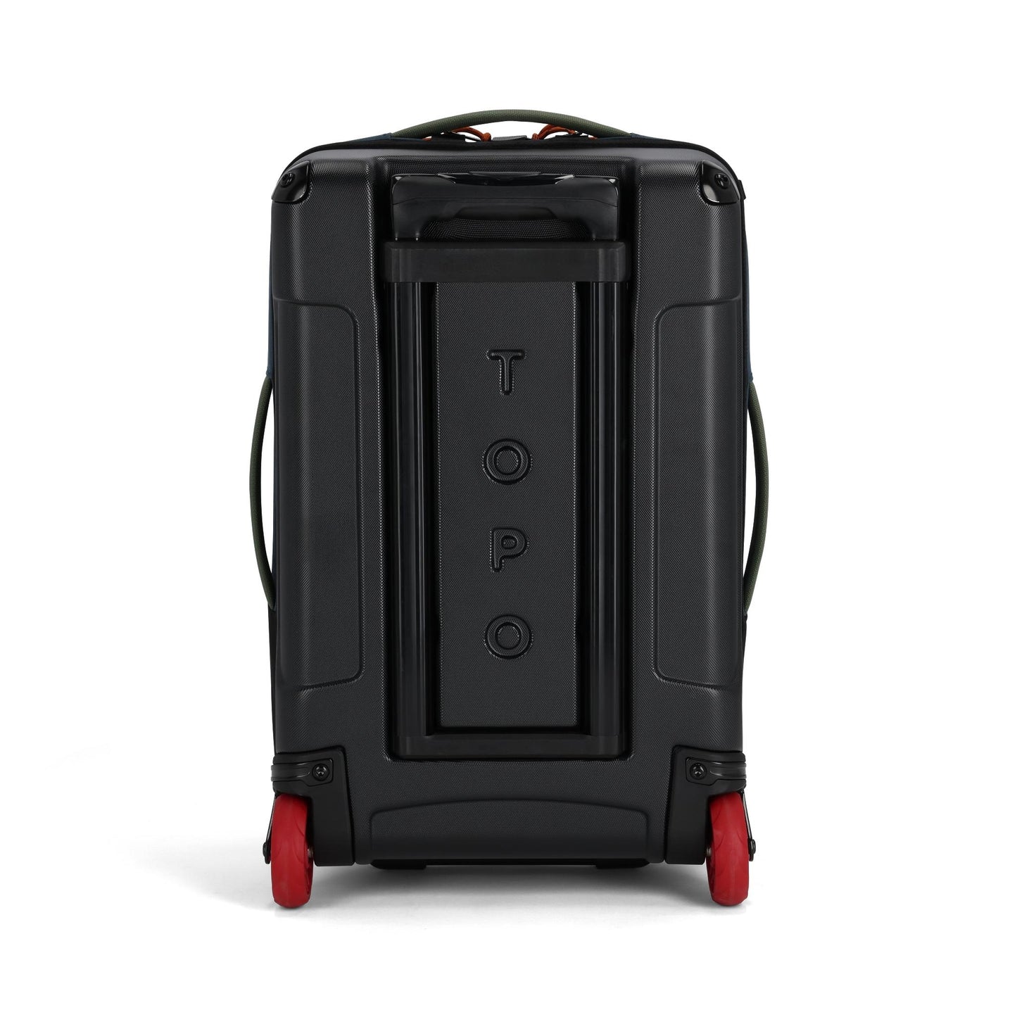 Back View of Topo Designs Global Travel Bag Roller in "Olive / Dark Khaki"