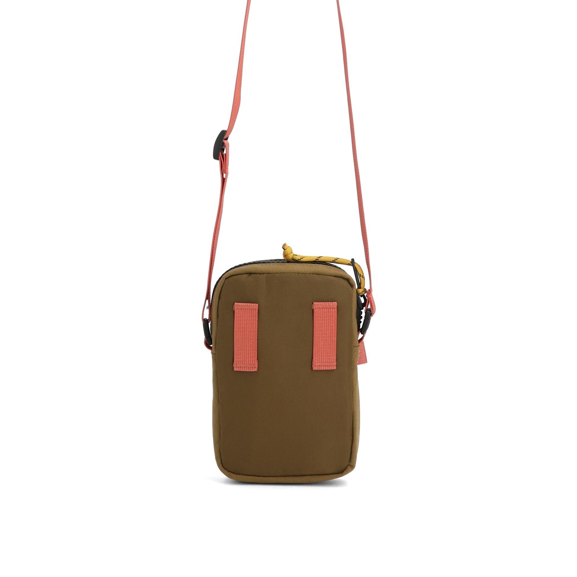 Back View of Topo Designs Mini Shoulder Bag in "Desert Palm / Riptide"