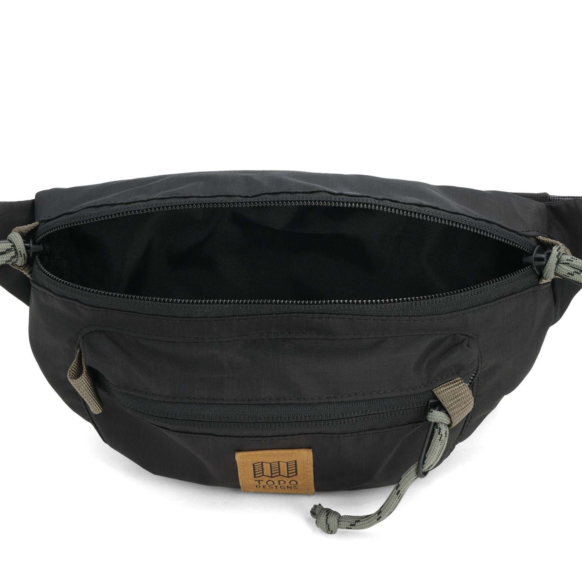 General Detail shot of Topo Designs Mountain Waist Pack in "Black / Neutral"