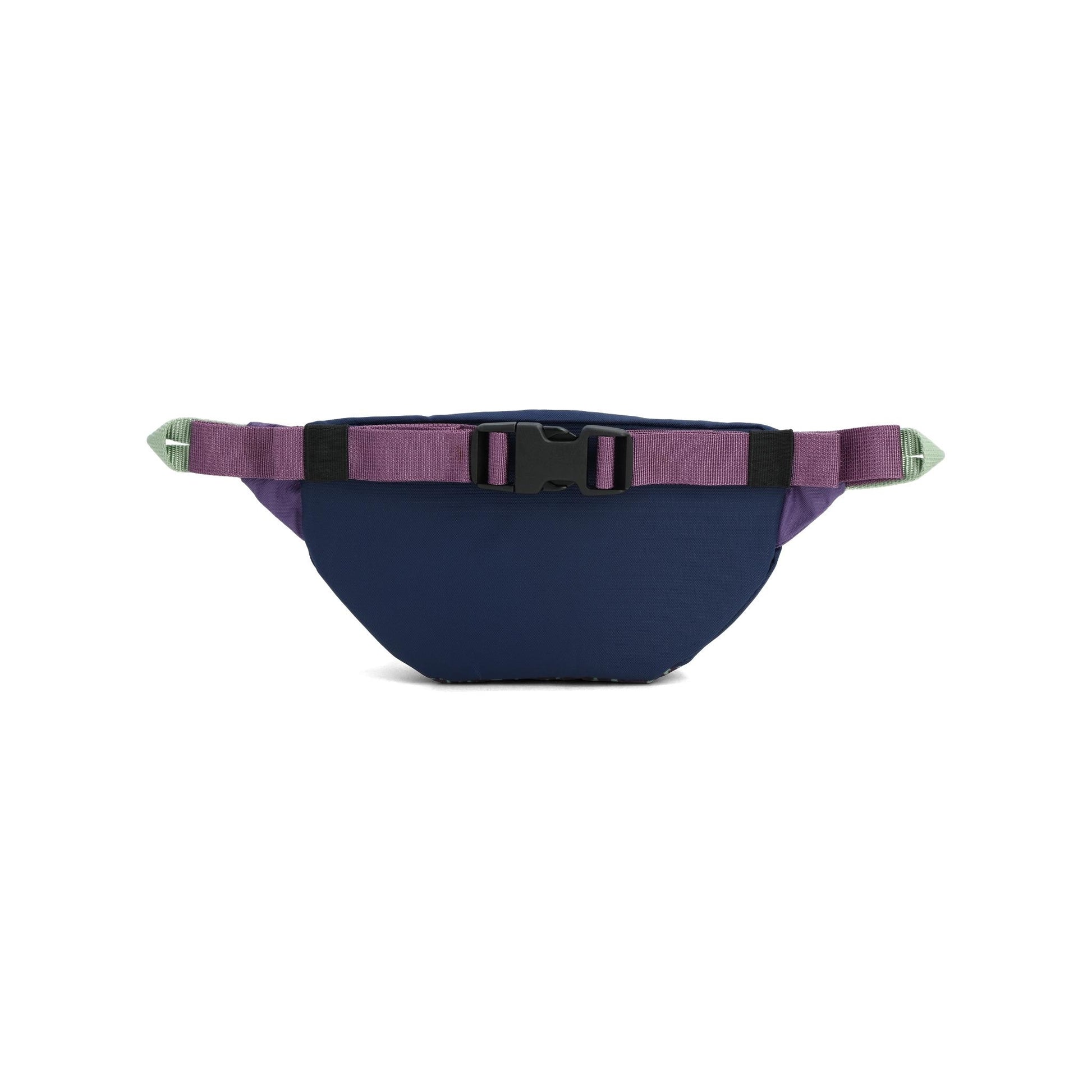 Back View of Topo Designs Mountain Waist Pack in "Loganberry / Crackle"